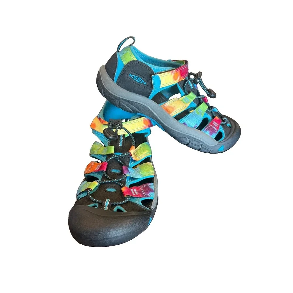 KEEN Waterproof Water Sandal Rainbow Tie Dye Size 6 Women Adjustable Strap (C6)